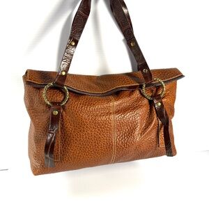 Marco Buggiani Elegant Tan Pebble Leather Shoulder Bag